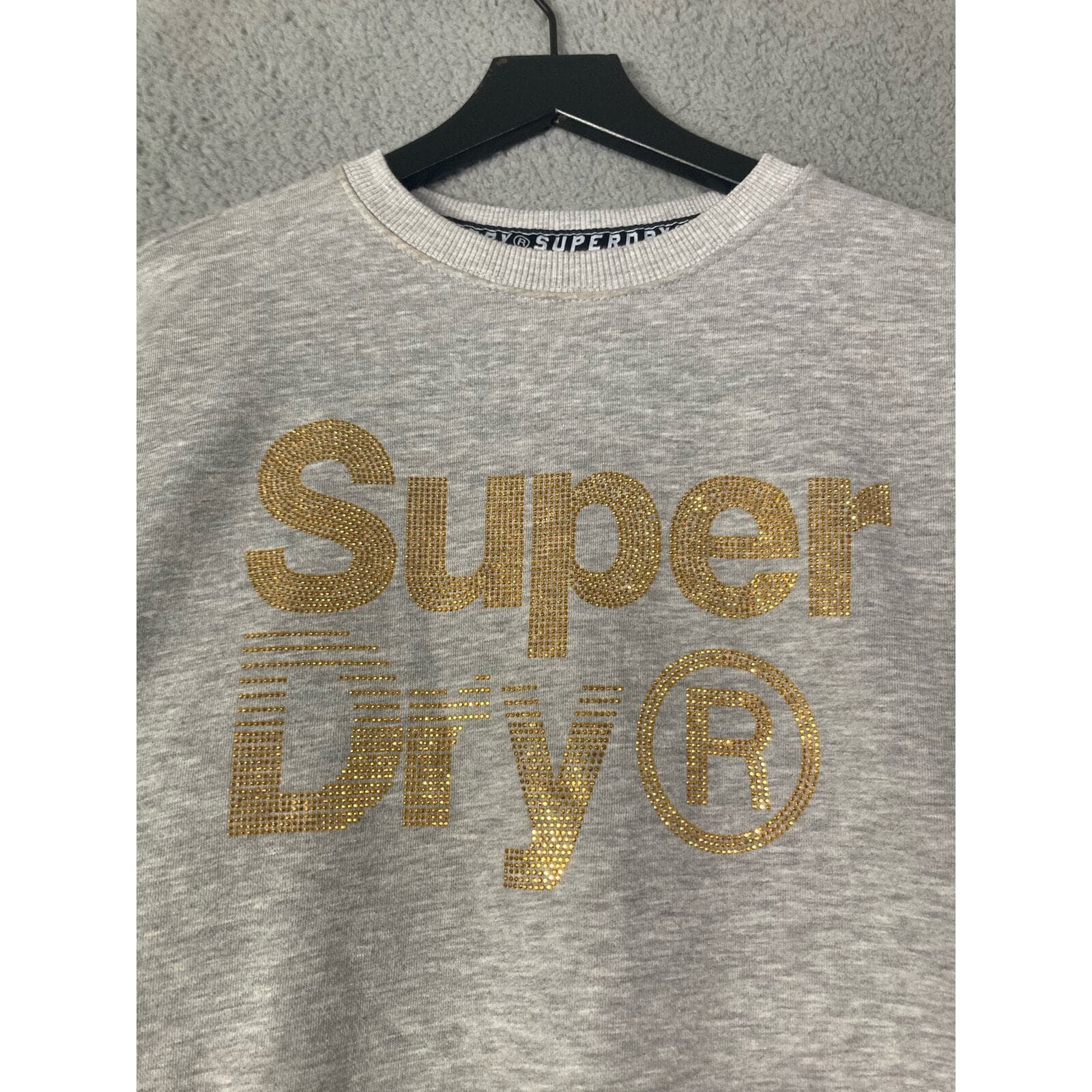 Superdry Women's S Gray Sparkle Crewneck Sweatshirt Skater Casual - Thumbnail 7