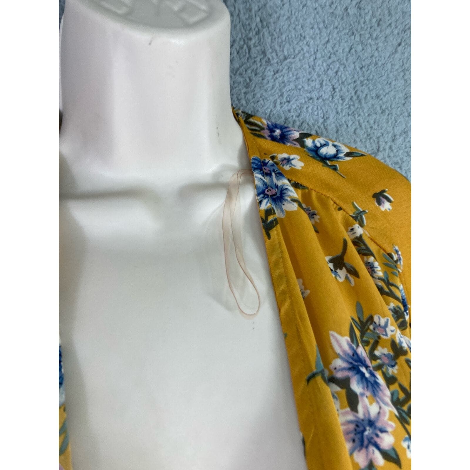 Yellow Floral Cardigan Women's M Available by Angela Fashion Open Front Blouse - Thumbnail 9