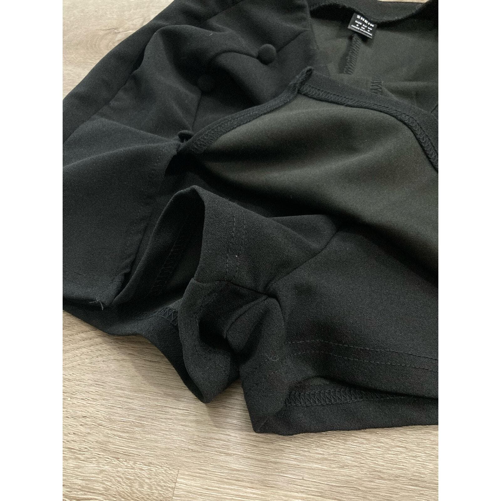 SHEIN Women's Black Asymmetrical Button Front Skort Size Small Casual High Waist - Thumbnail 7