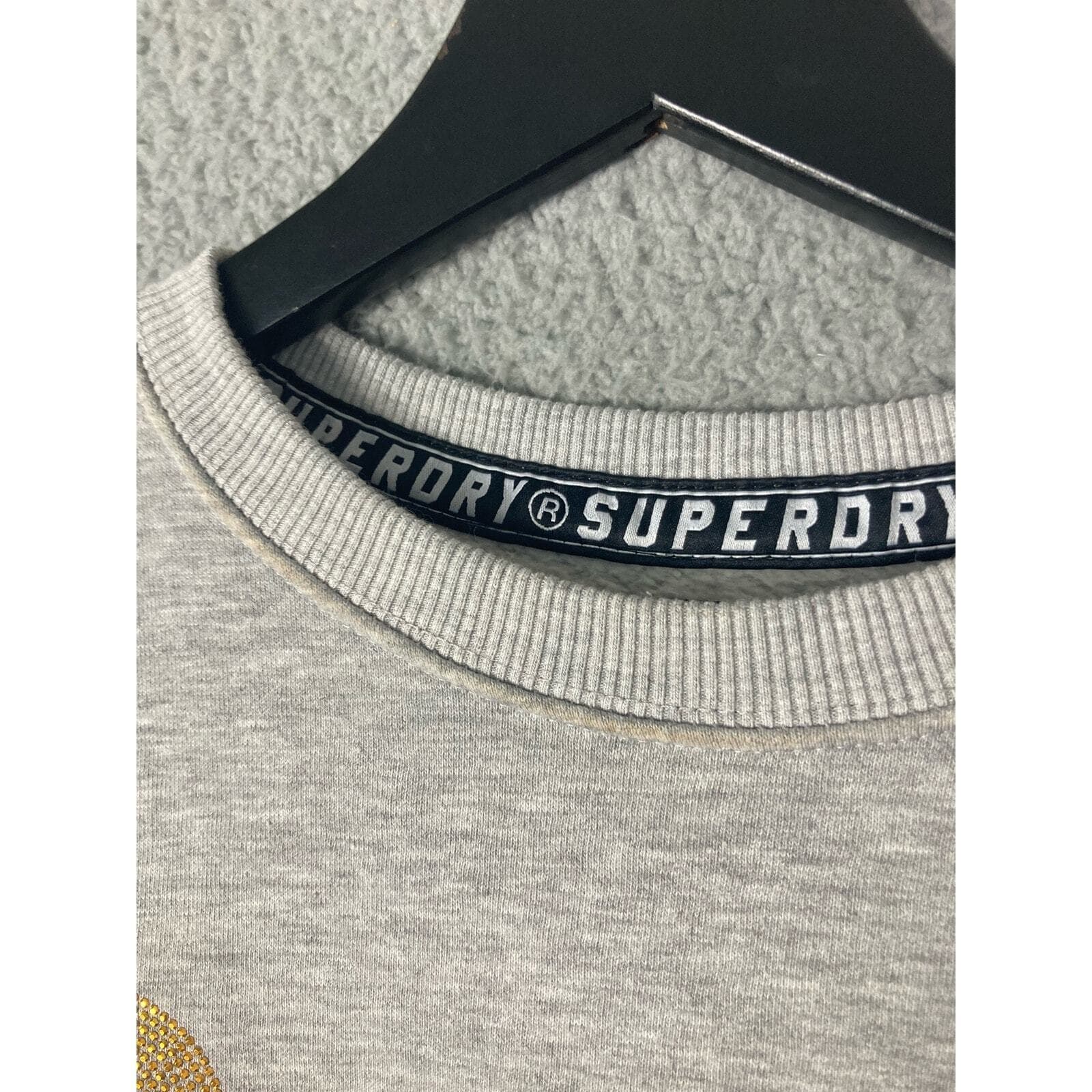 Superdry Women's S Gray Sparkle Crewneck Sweatshirt Skater Casual - Thumbnail 5