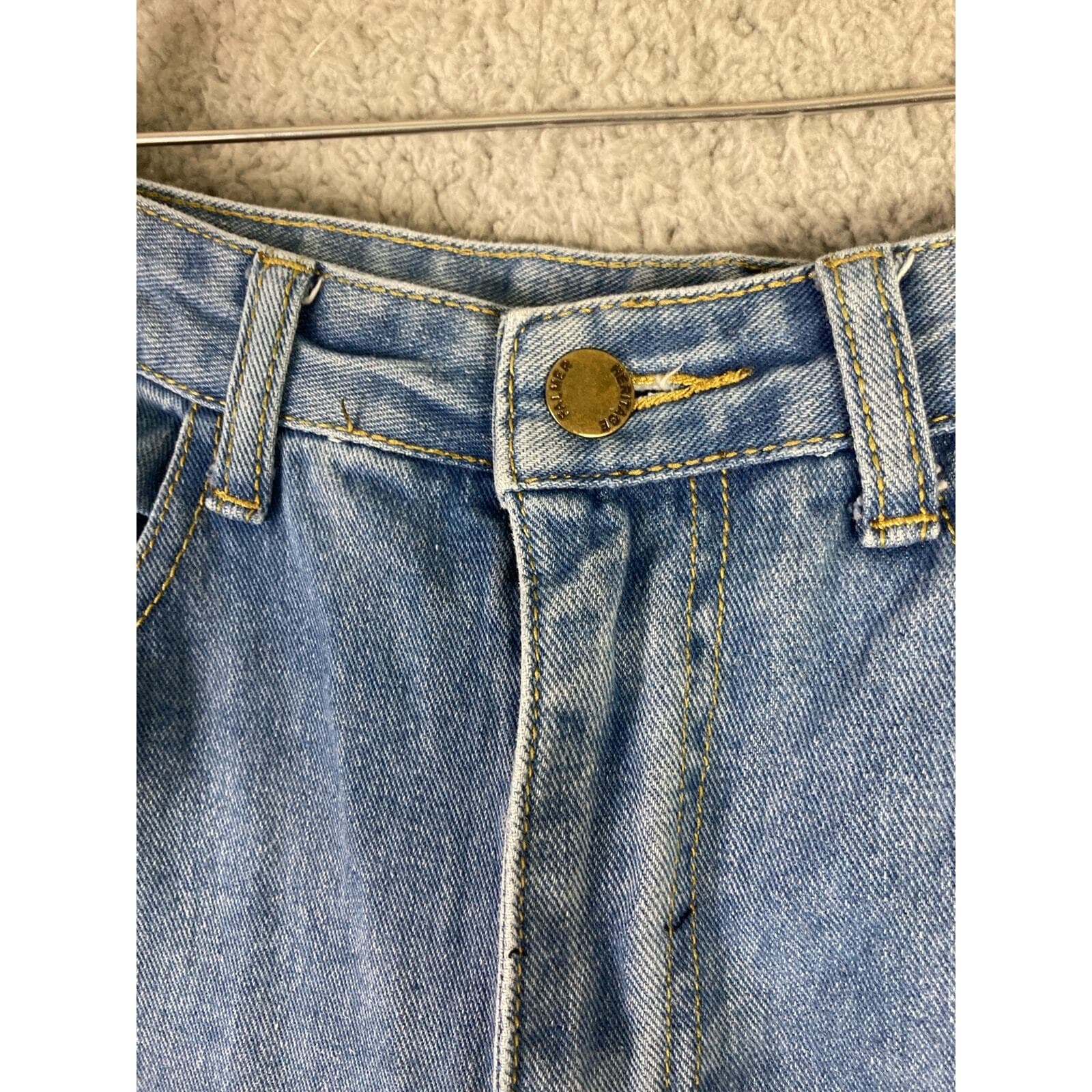 Women's High Waisted Distressed Straight Leg Jeans Blue Size M - Thumbnail 9