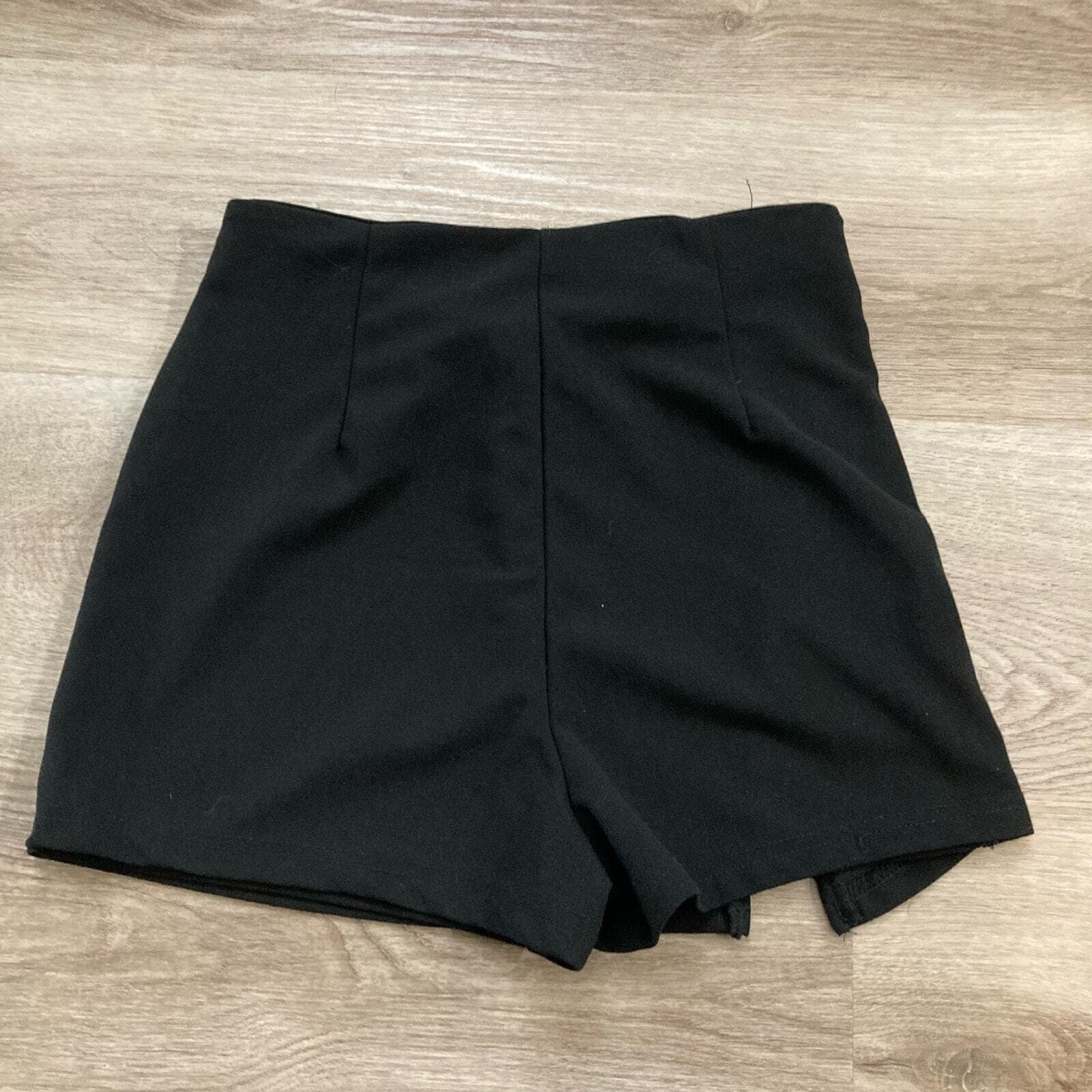SHEIN Women's Black Asymmetrical Button Front Skort Size Small Casual High Waist - Thumbnail 4
