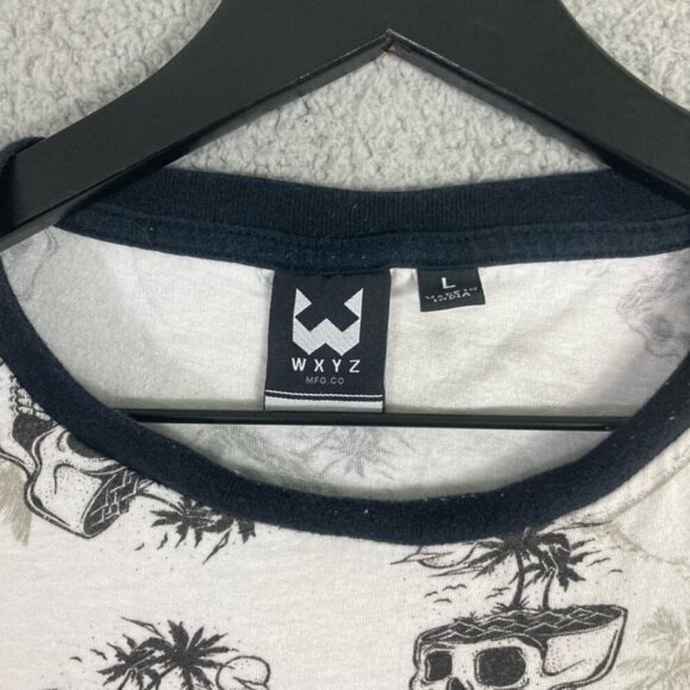 WXYZ Men's Graphic Print T-Shirt White Size L Short Sleeve Crew Neck Summer Top - Thumbnail 3