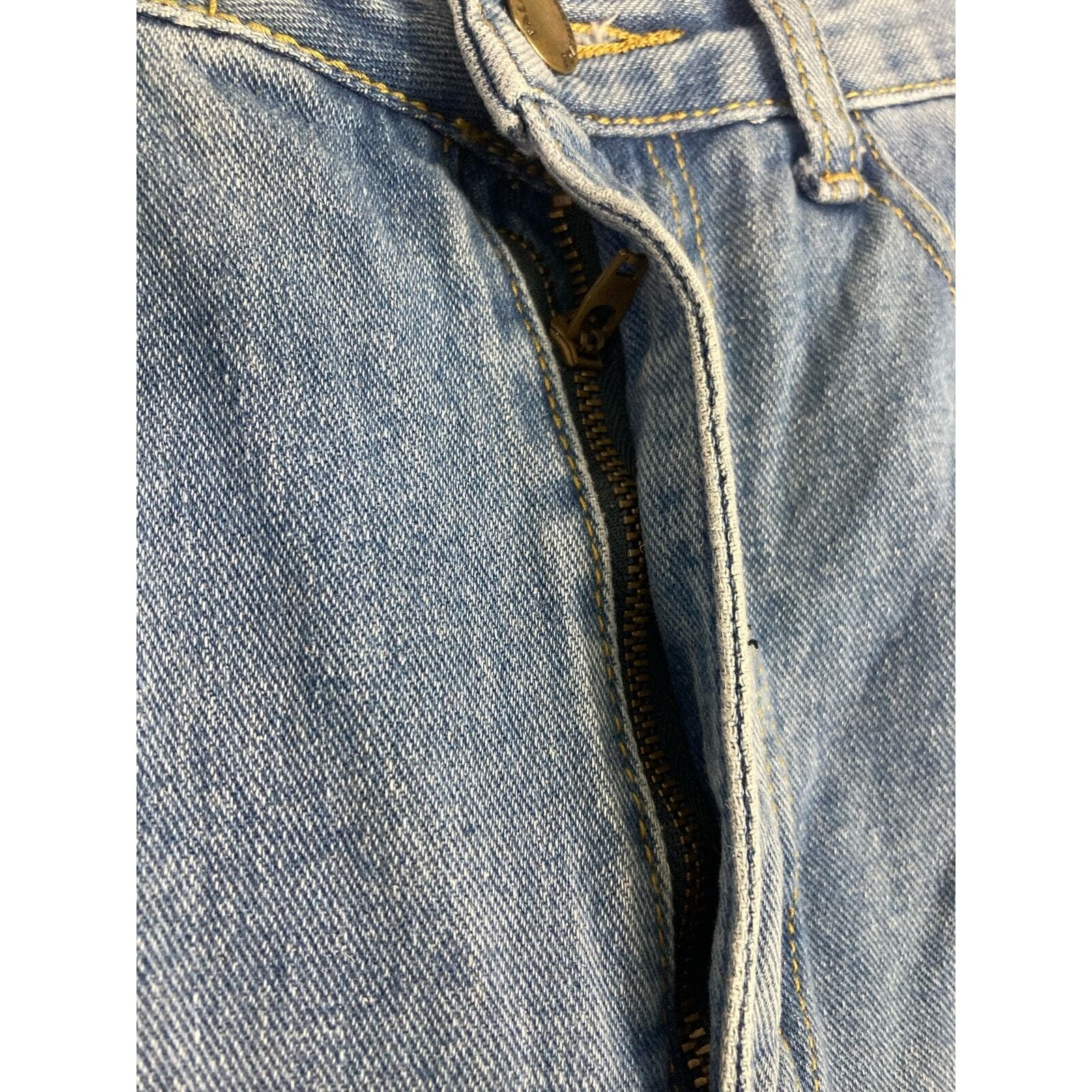 Women's High Waisted Distressed Straight Leg Jeans Blue Size M - Thumbnail 10