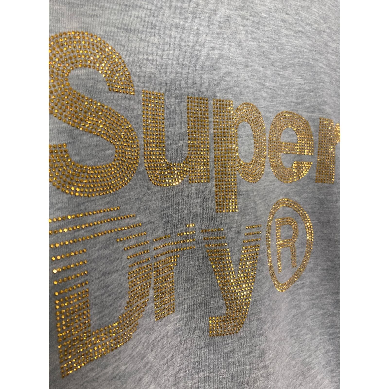 Superdry Women's S Gray Sparkle Crewneck Sweatshirt Skater Casual - Thumbnail 9
