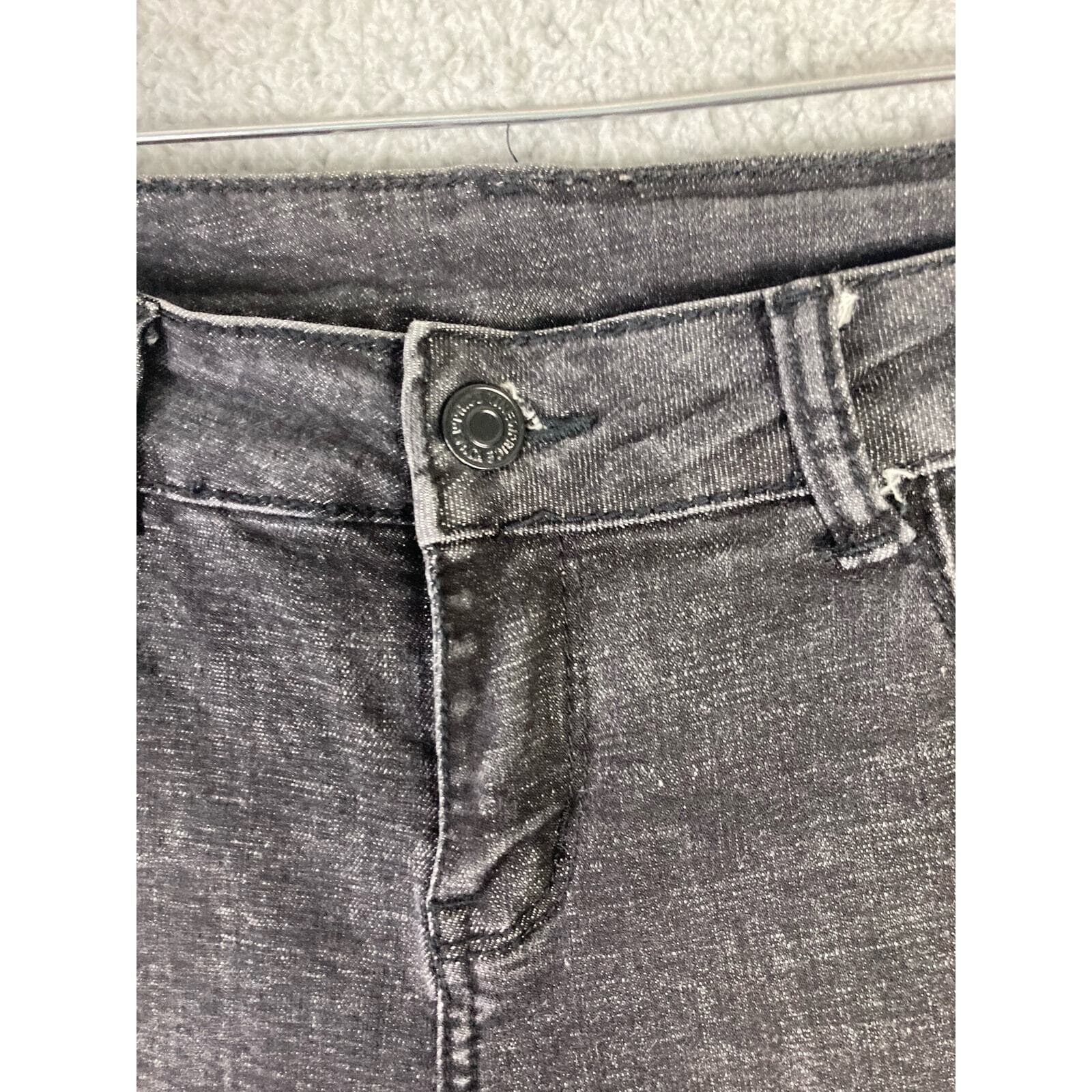 Women's Distressed Skinny Jeans Black Size 26 Stretch Denim - Thumbnail 8