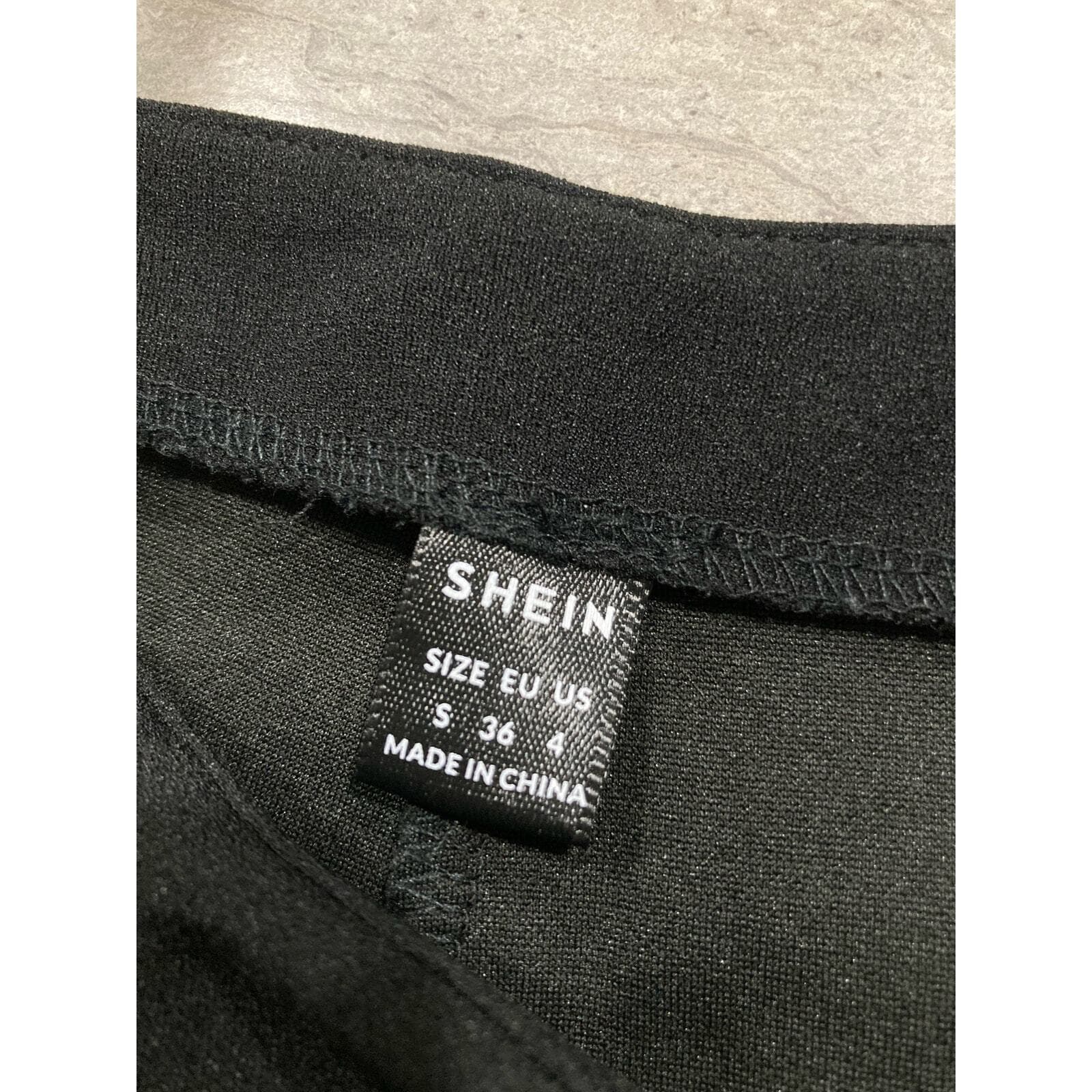 SHEIN Women's Black Asymmetrical Button Front Skort Size Small Casual High Waist - Thumbnail 2