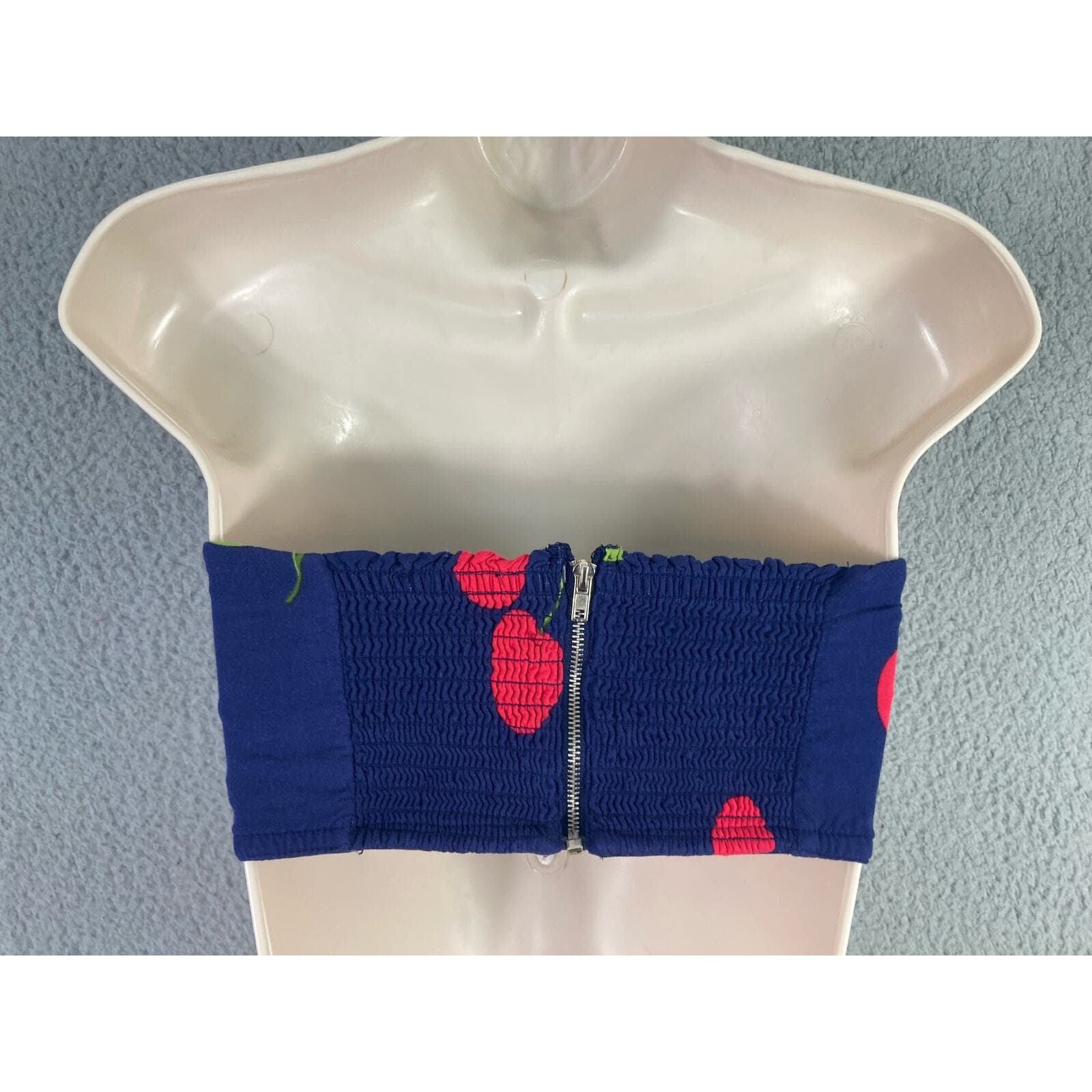 Forever 21 Women's S Cherry Print Tube Top Casual Fashion Trendy Summer Wear - Thumbnail 3