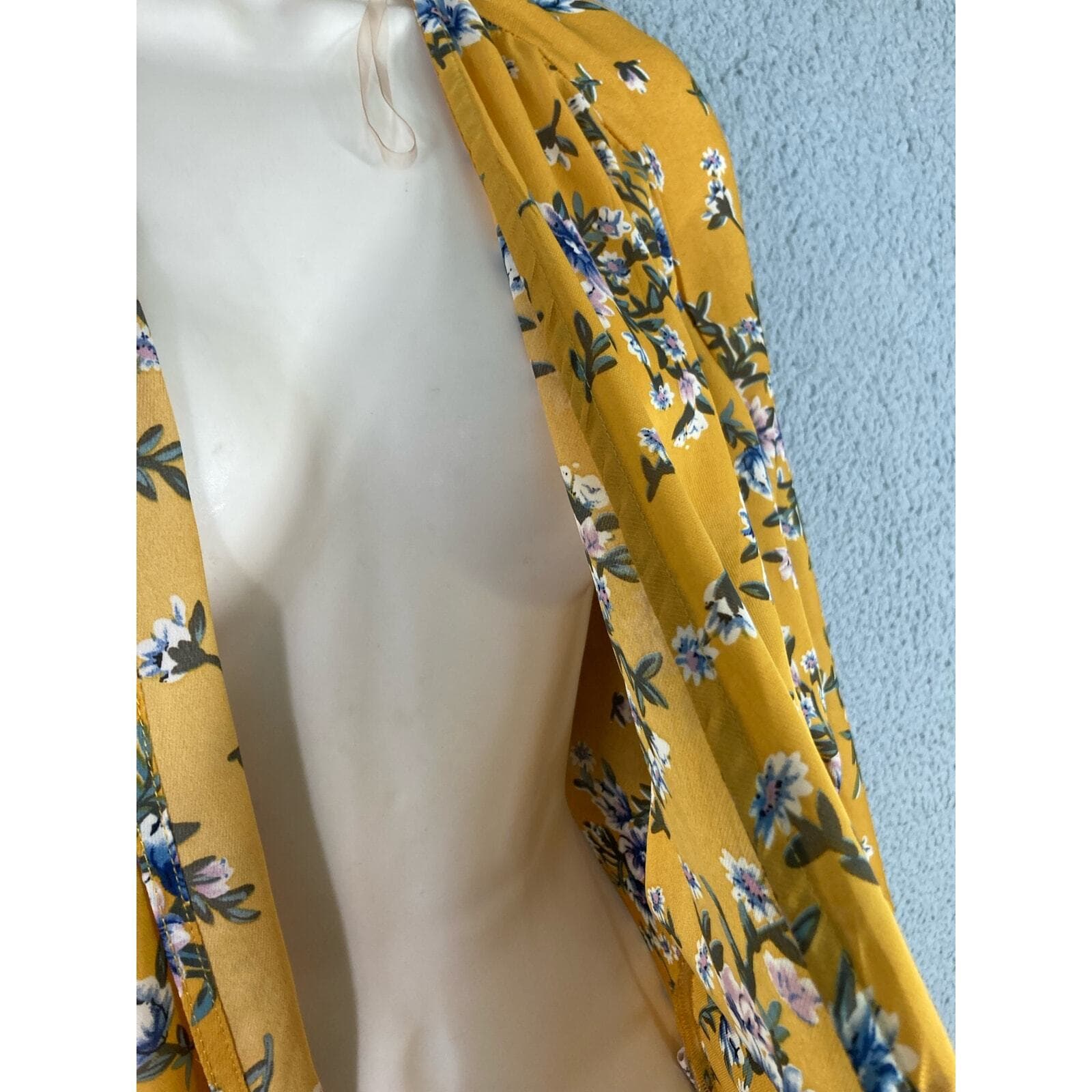 Yellow Floral Cardigan Women's M Available by Angela Fashion Open Front Blouse - Thumbnail 8