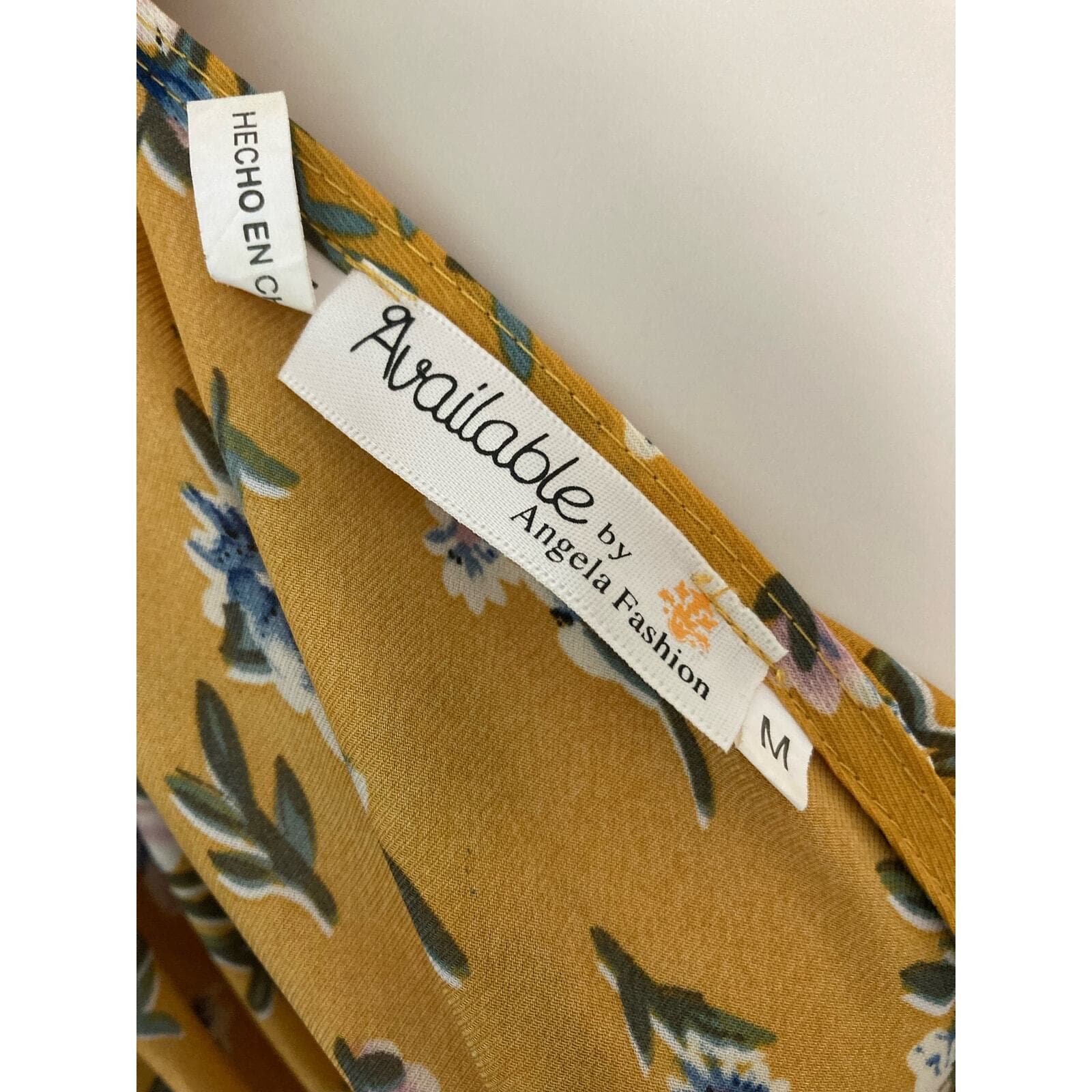 Yellow Floral Cardigan Women's M Available by Angela Fashion Open Front Blouse - Thumbnail 4