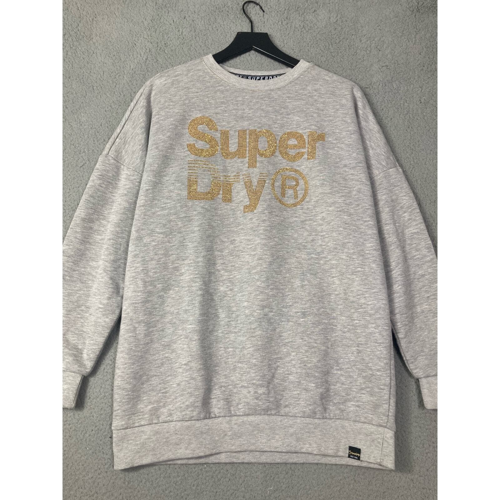 Superdry Women's S Gray Sparkle Crewneck Sweatshirt Skater Casual - Thumbnail 6