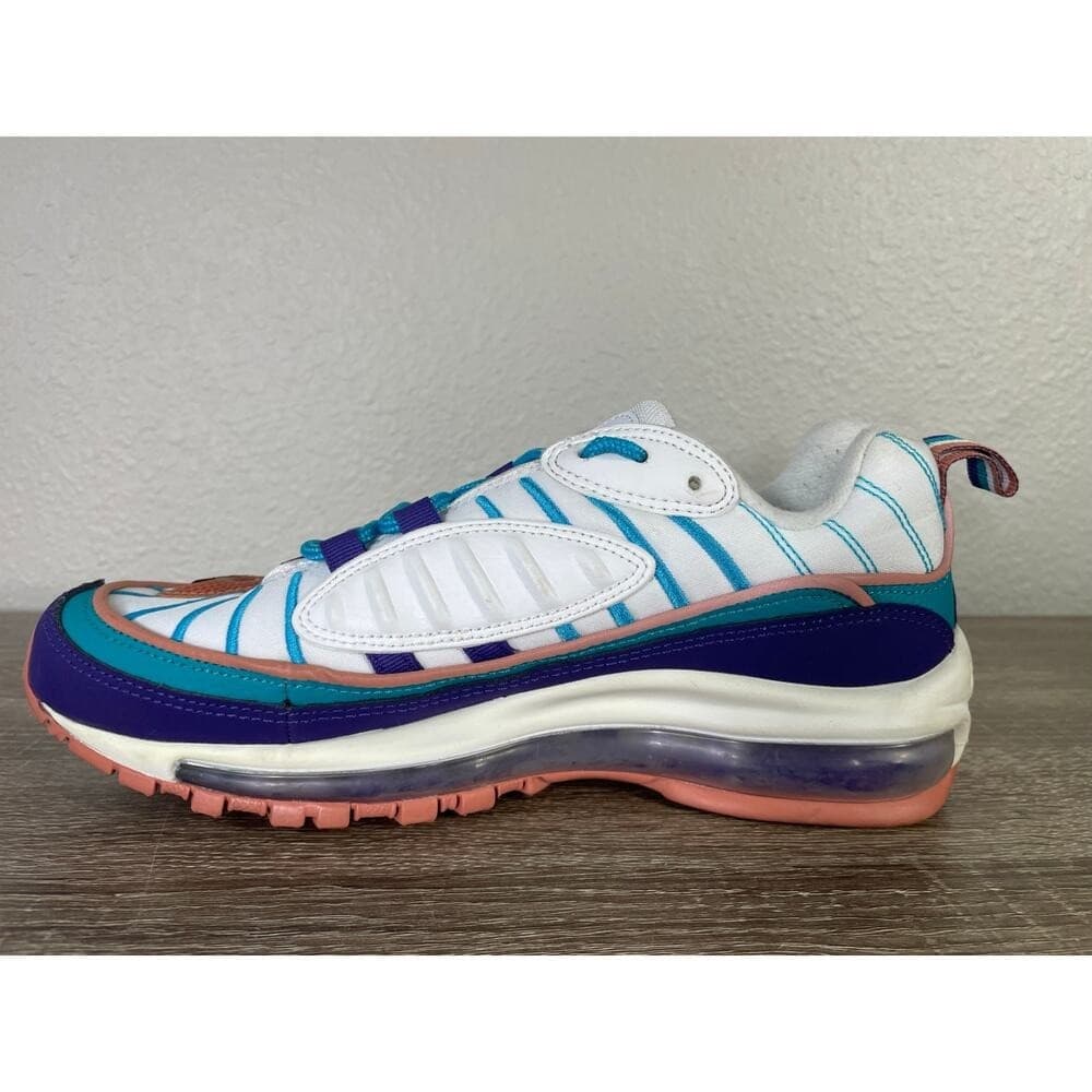Nike Air Max 98 BV4872-500 Hornets Colorway Teal Purple Women's 8.5 Youth 7Y - Thumbnail 2