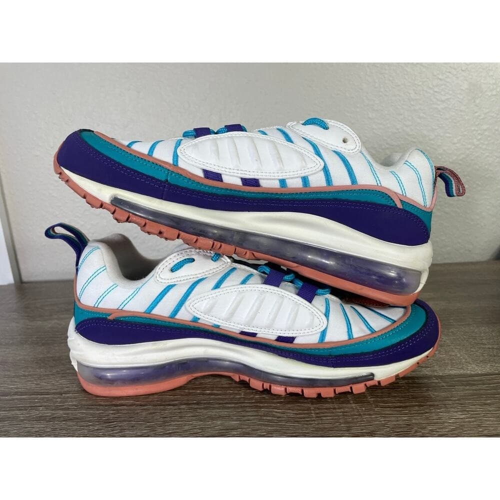 Nike Air Max 98 BV4872-500 Hornets Colorway Teal Purple Women's 8.5 Youth 7Y - Thumbnail 8