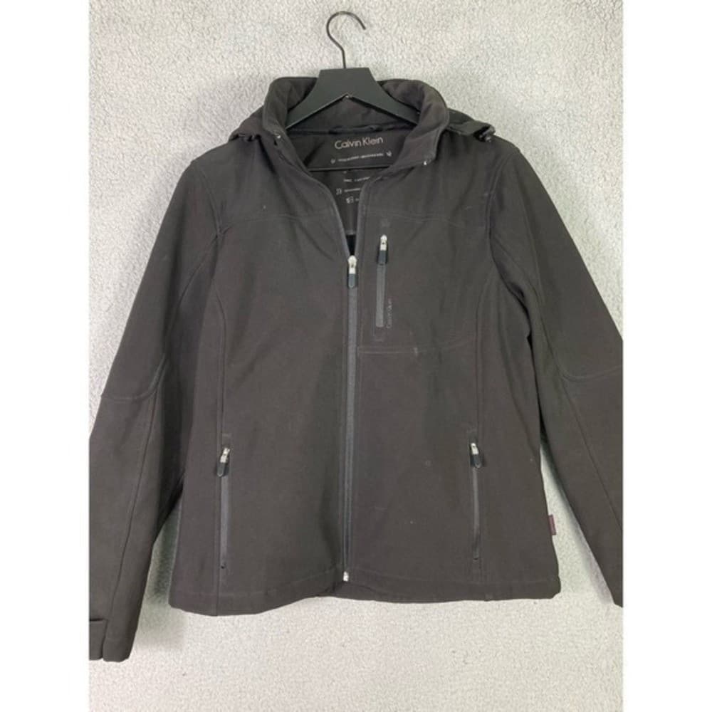 Calvin Klein Womens M Black Full Zip Jacket Cold Weather Outdoors Thermal Coat - Thumbnail 7