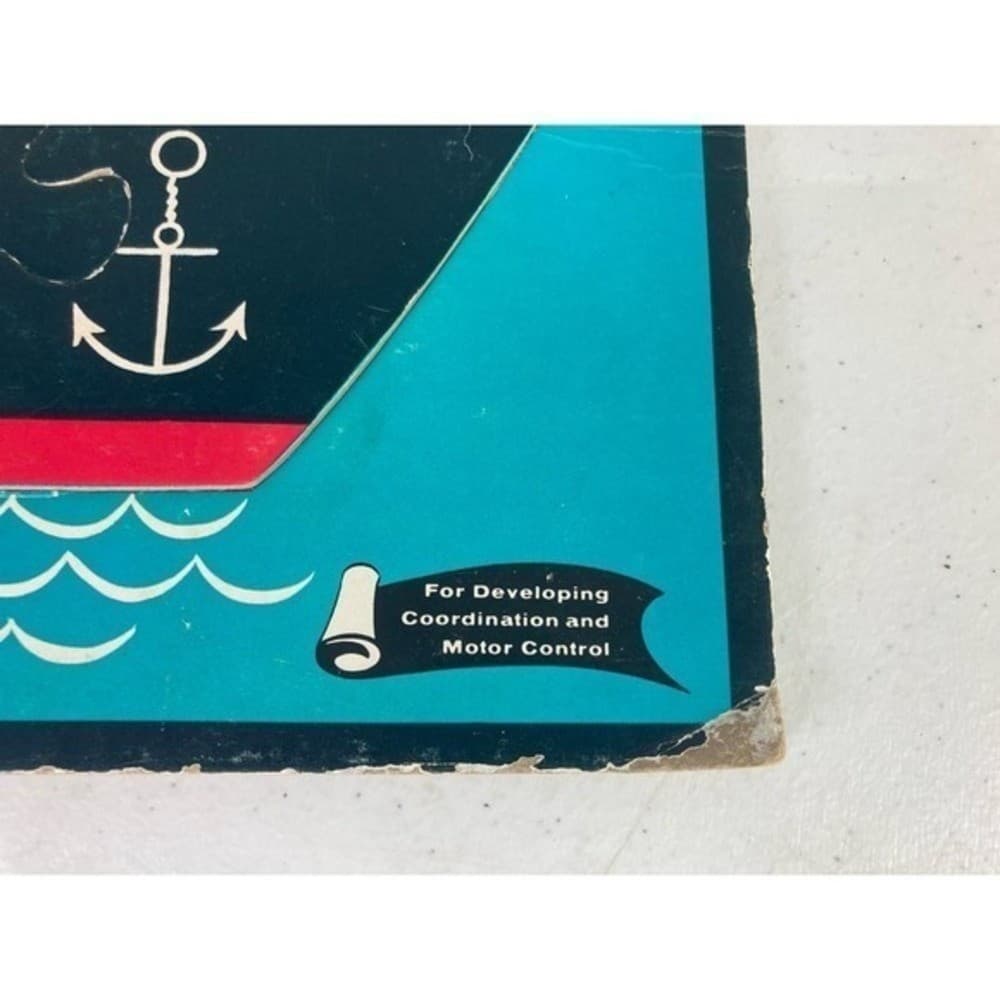 Vintage Whitman Pre-School Frame Tray Puzzle Boat Sailor 1962 Toy - Thumbnail 3