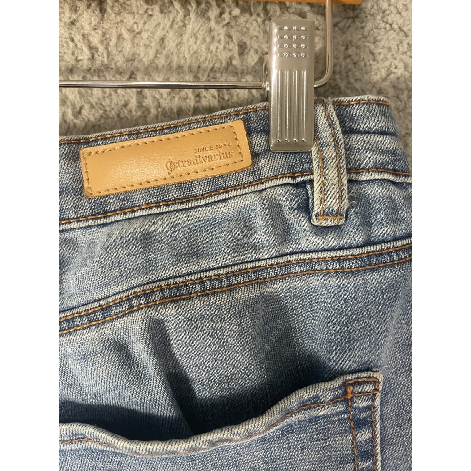 High Waisted Skinny Jeans Womens Light Wash Distressed Stretch Denim Size 10 - Thumbnail 4