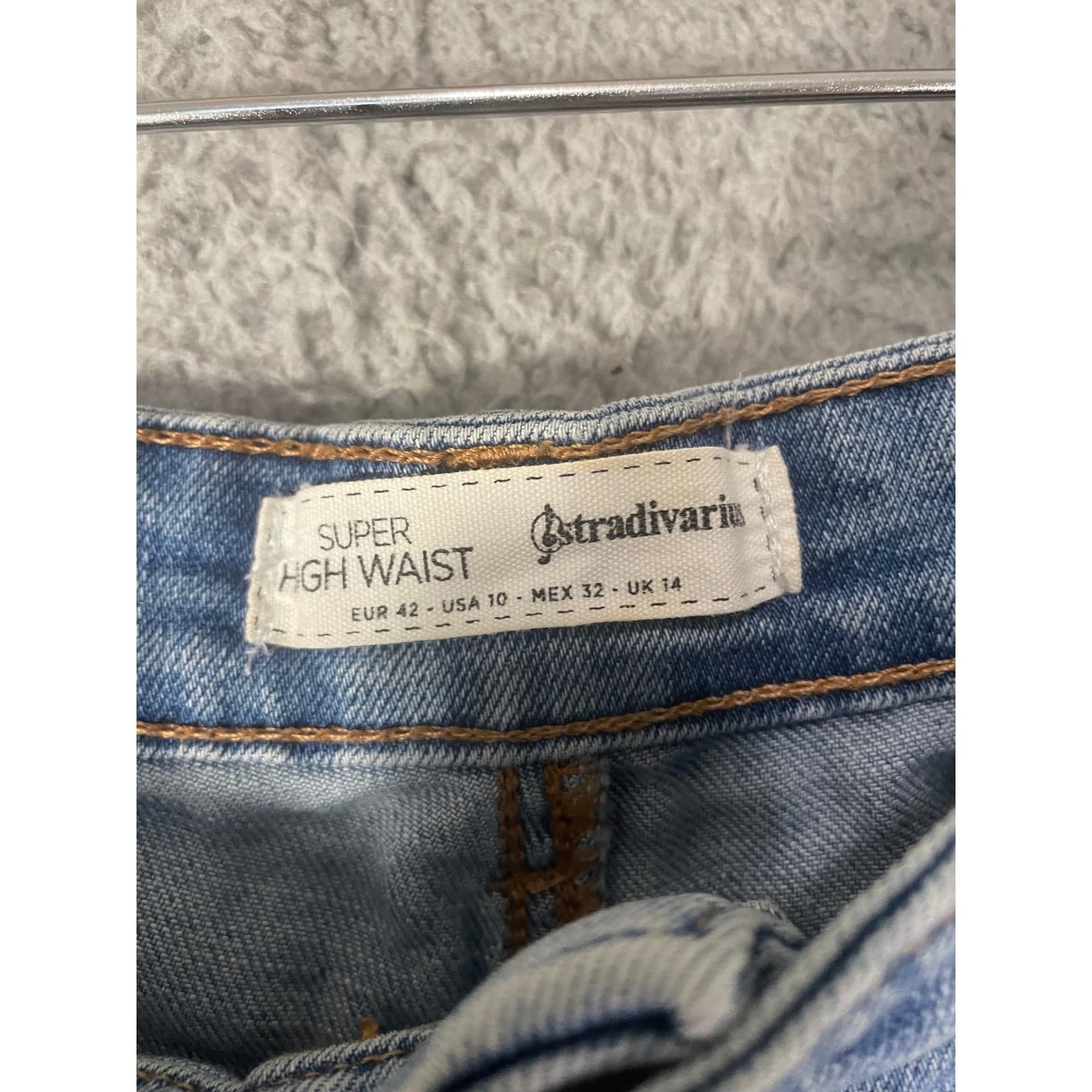 High Waisted Skinny Jeans Womens Light Wash Distressed Stretch Denim Size 10 - Thumbnail 3