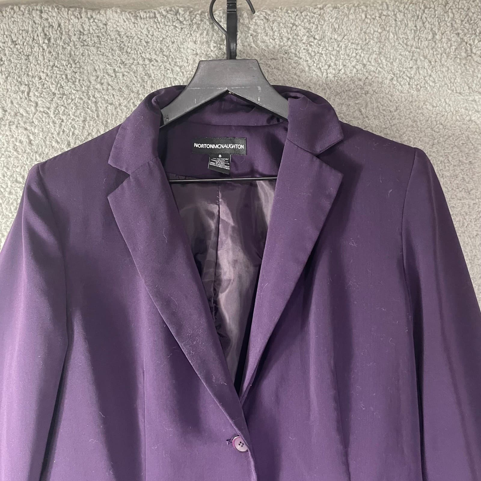 Norton McNaughton Purple Blazer Womens Size 8 Career Office Jacket - Thumbnail 6