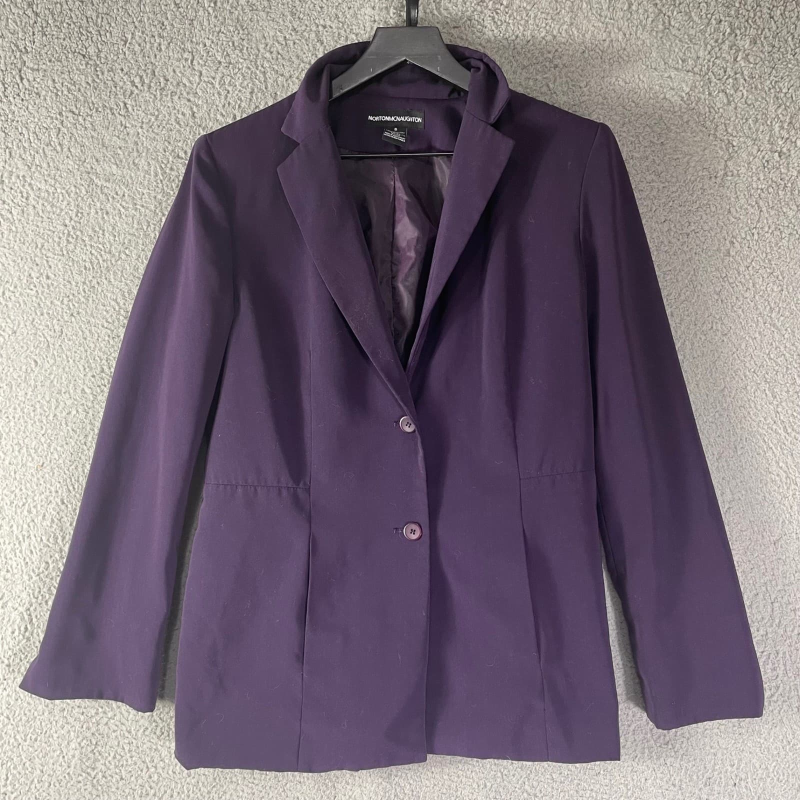 Norton McNaughton Purple Blazer Womens Size 8 Career Office Jacket - Thumbnail 2