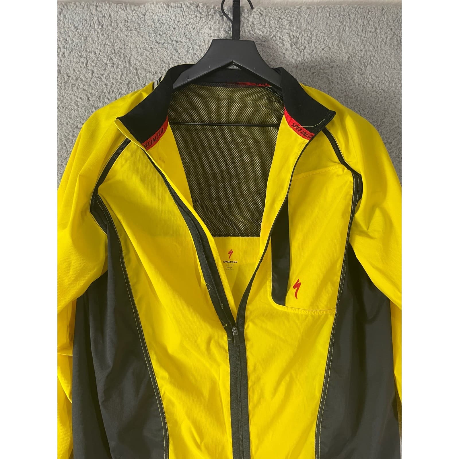 Specialized Cycling Jacket Mens XL Yellow Black Windbreaker Road Bike Hi Vis - Thumbnail 11