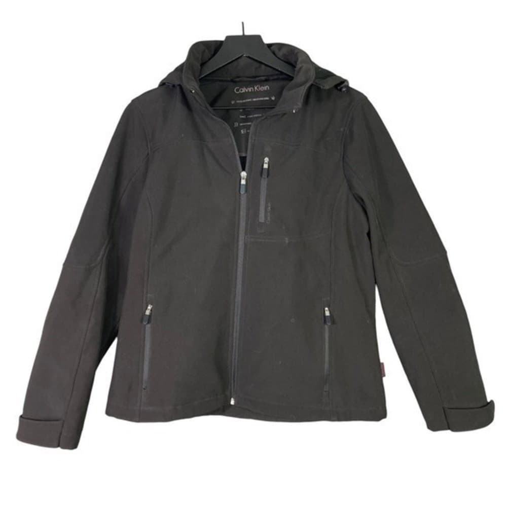 Calvin Klein Womens M Black Full Zip Jacket Cold Weather Outdoors Thermal Coat - Thumbnail 2