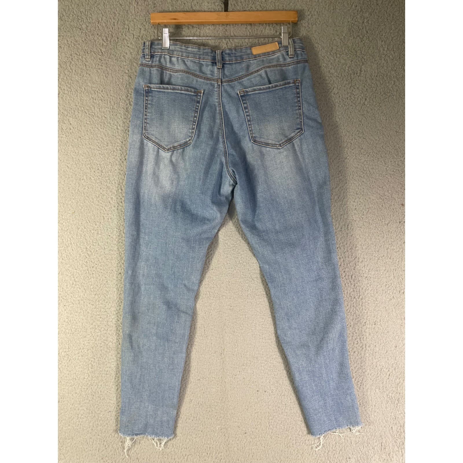 High Waisted Skinny Jeans Womens Light Wash Distressed Stretch Denim Size 10 - Thumbnail 8