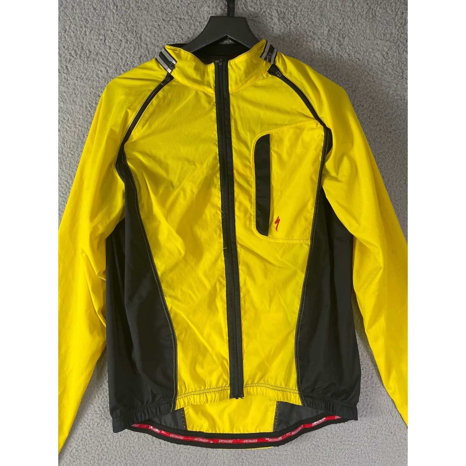 Specialized Cycling Jacket Mens XL Yellow Black Windbreaker Road Bike Hi Vis - Thumbnail 7