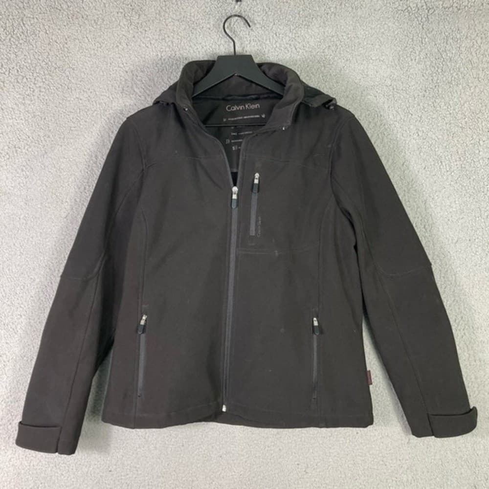 Calvin Klein Womens M Black Full Zip Jacket Cold Weather Outdoors Thermal Coat - Thumbnail 5