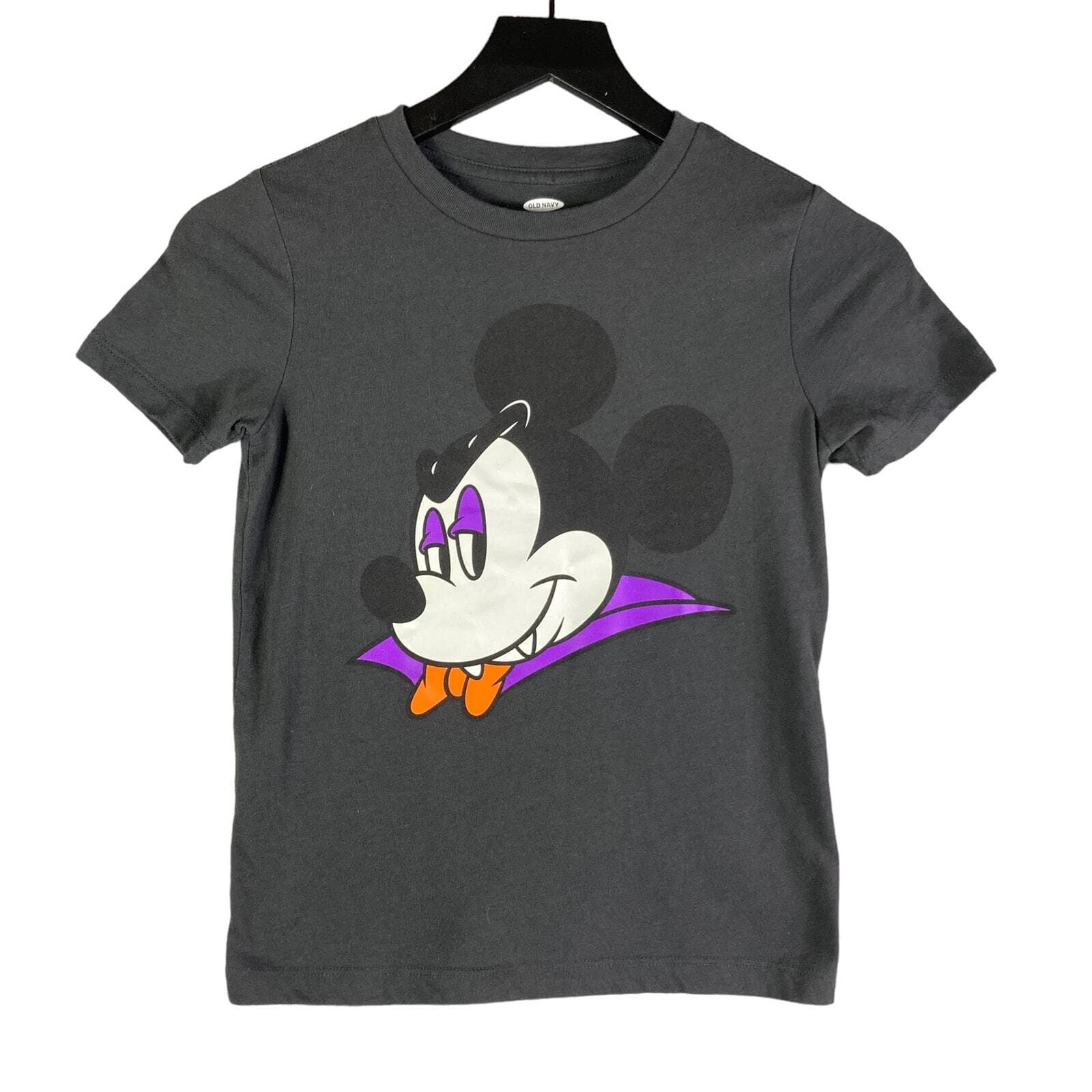 Mickey Vampire Halloween Old Navy Disney T-Shirt Youth Sz Small Fangs Kids Gray