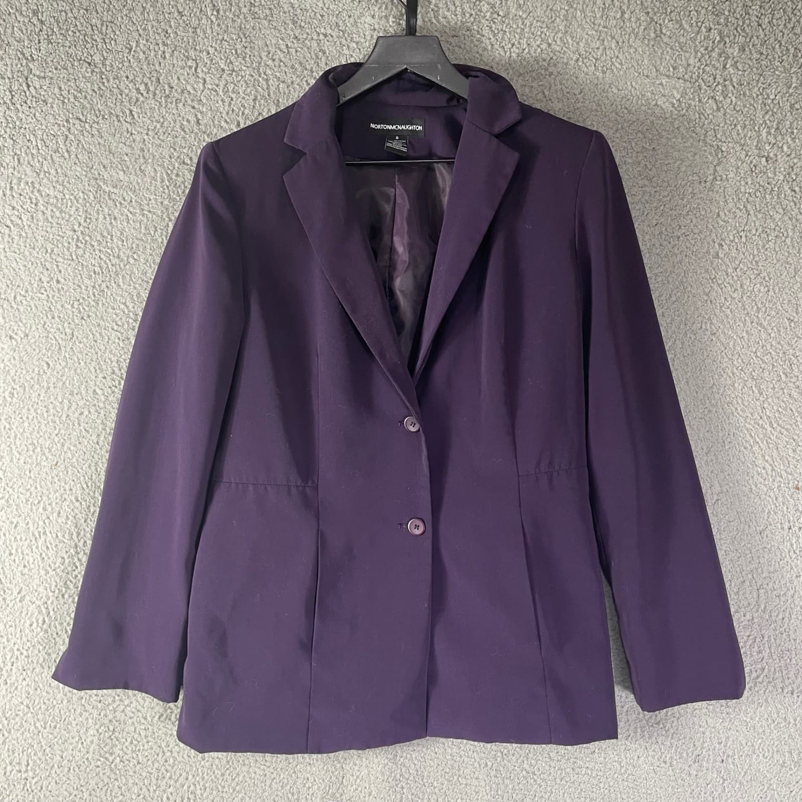 Norton McNaughton Purple Blazer Womens Size 8 Career Office Jacket - Thumbnail 5