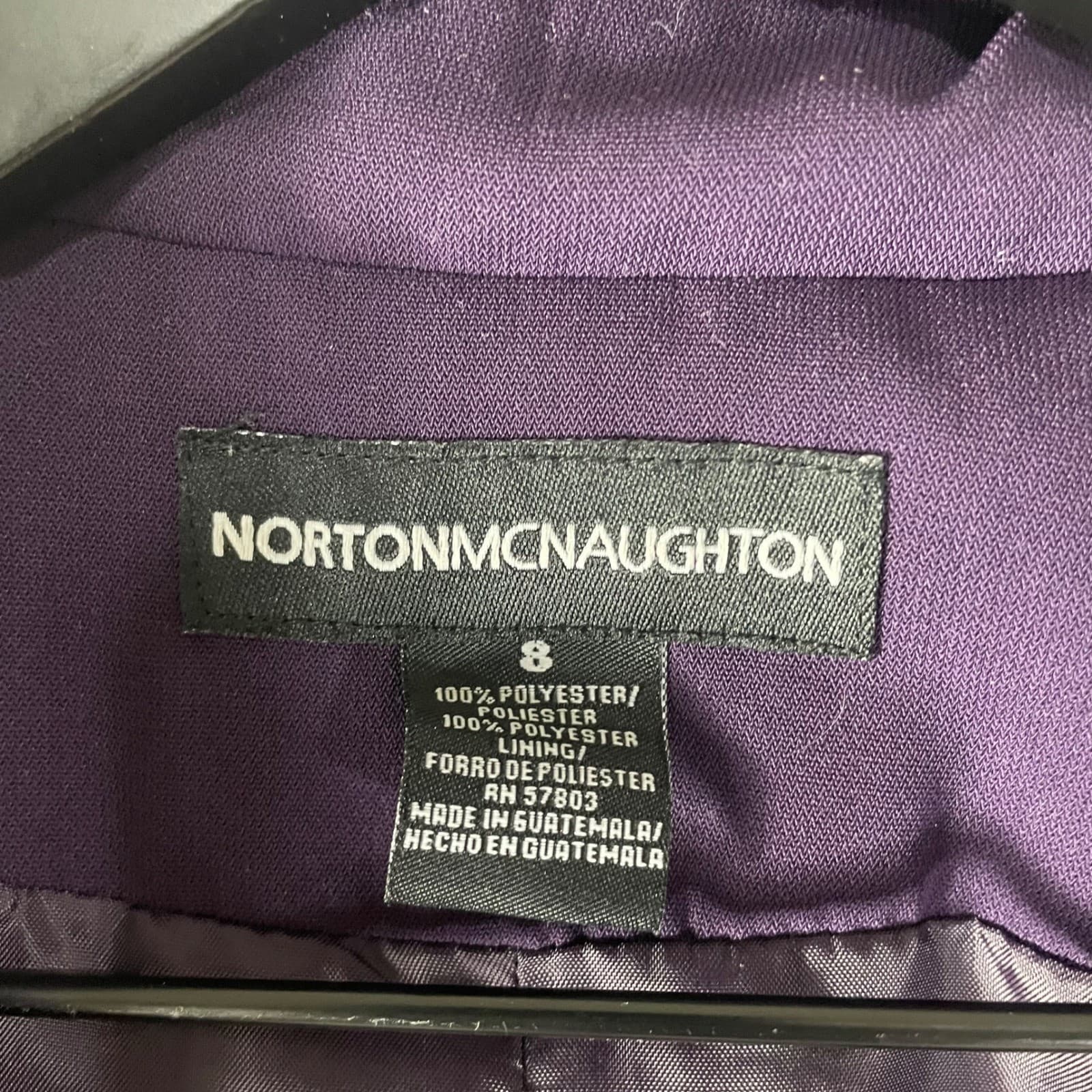 Norton McNaughton Purple Blazer Womens Size 8 Career Office Jacket - Thumbnail 4