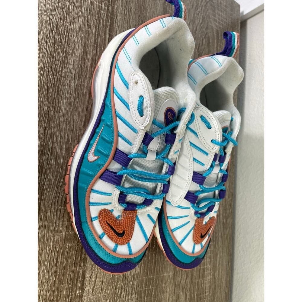Nike Air Max 98 BV4872-500 Hornets Colorway Teal Purple Women's 8.5 Youth 7Y - Thumbnail 5