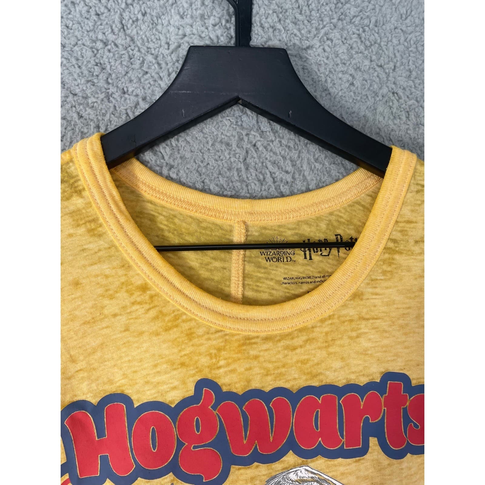 Harry Potter Hogwarts T Shirt Juniors L Yellow Burnout Graphic Crop Tee - Thumbnail 6