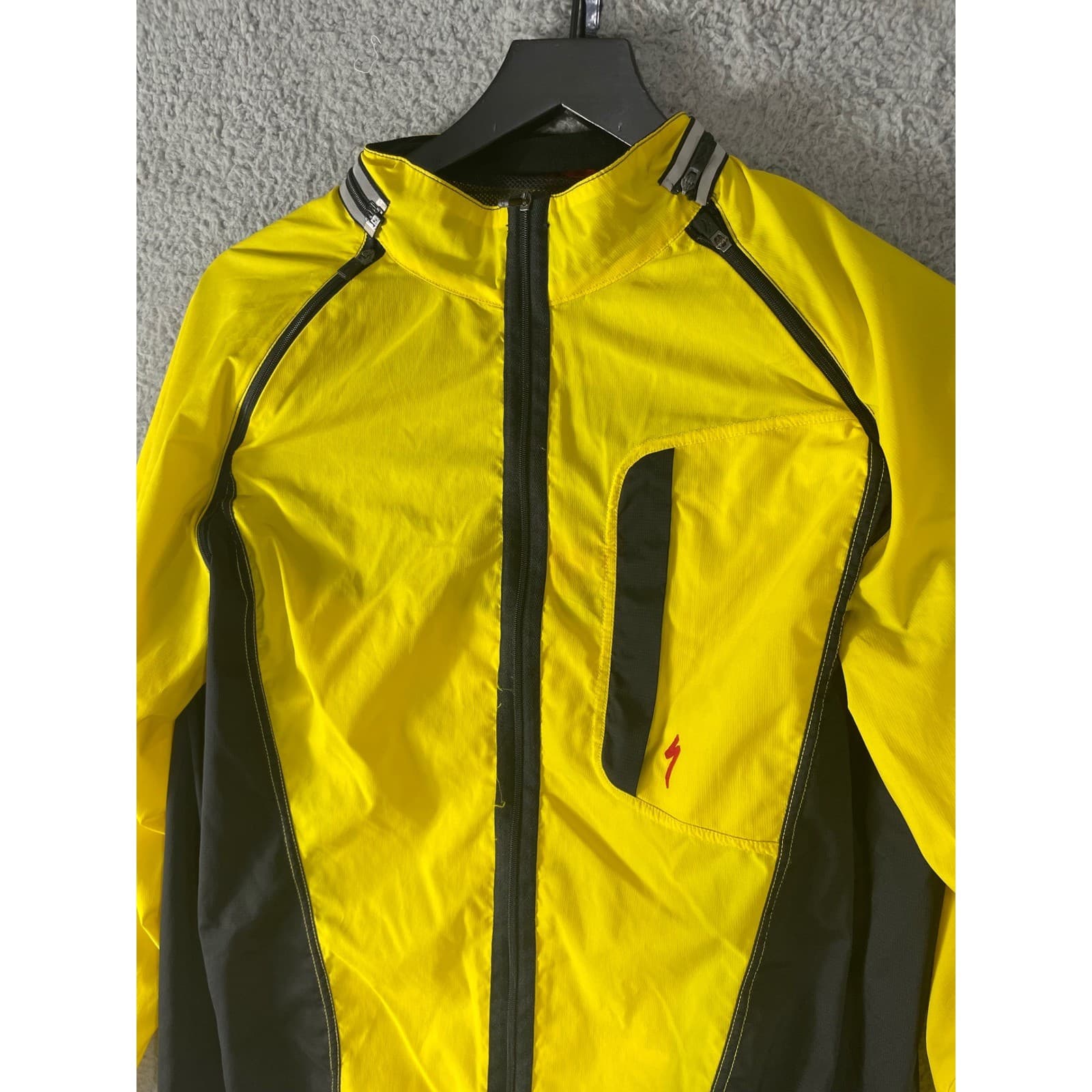 Specialized Cycling Jacket Mens XL Yellow Black Windbreaker Road Bike Hi Vis - Thumbnail 10
