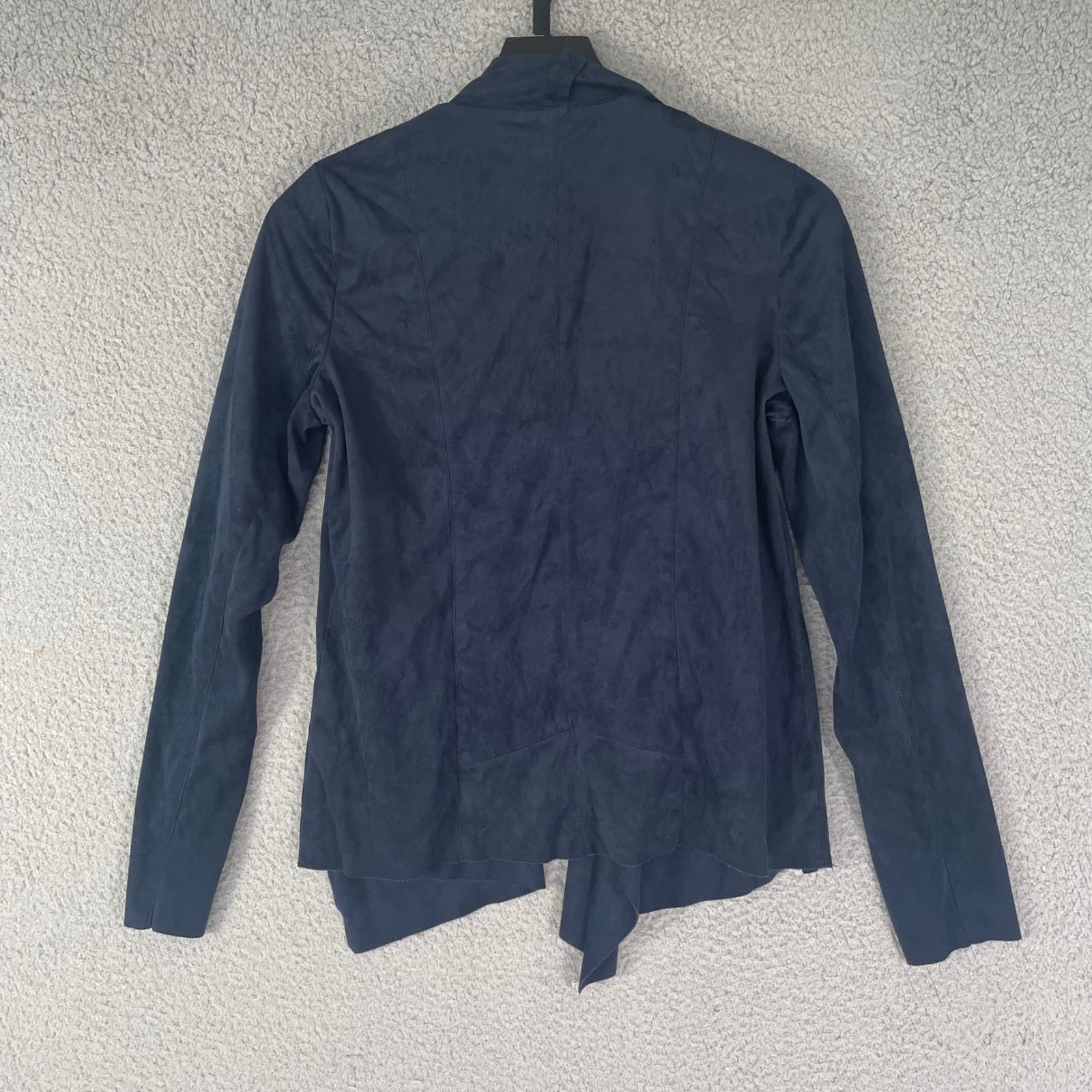 Jules & Leopold Navy Blue Suede Drape Front Waterfall Jacket Women's Small - Thumbnail 6