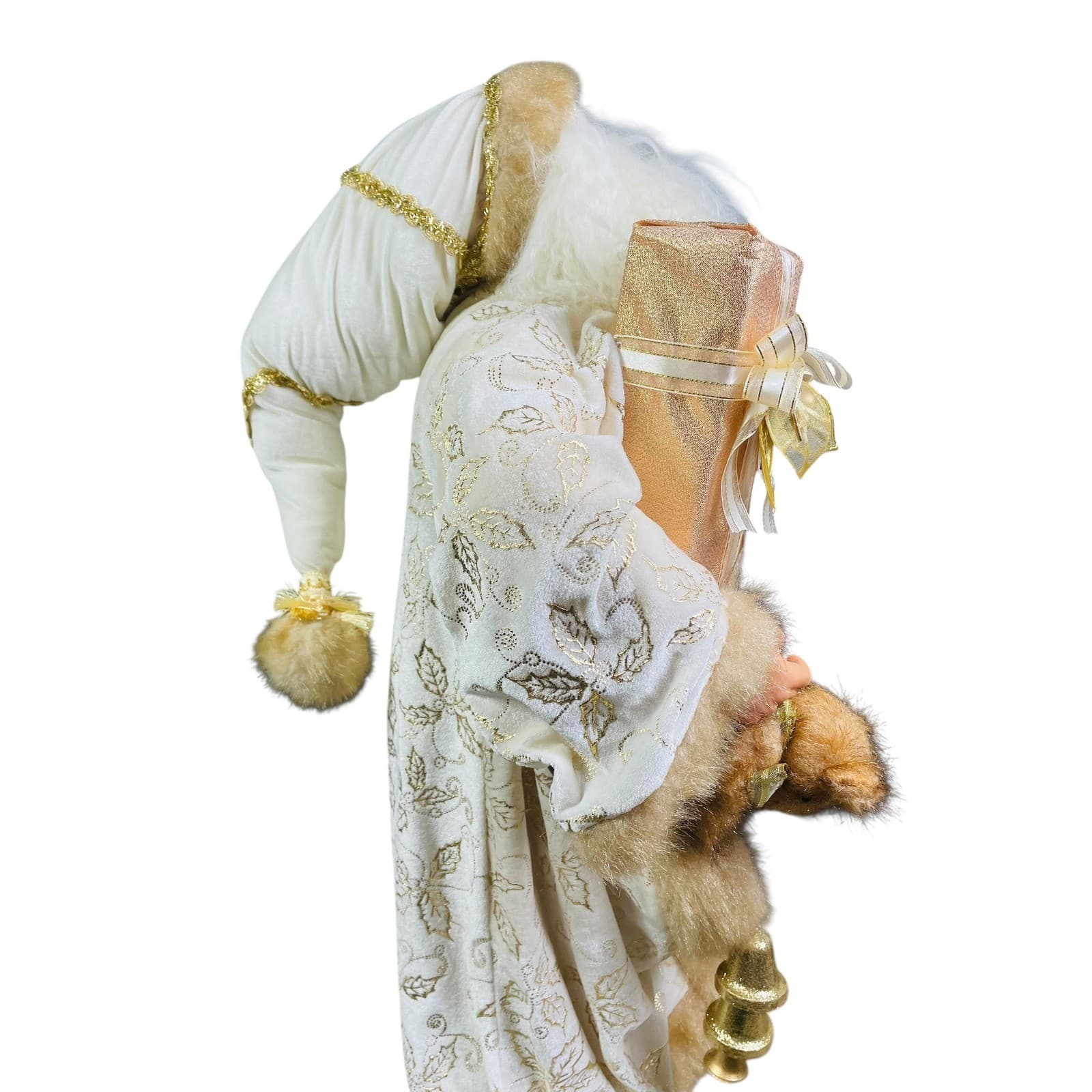 Champagne Gold Santa Claus Floor Standing Christmas Figure 36” Elegant Decor - Thumbnail 10