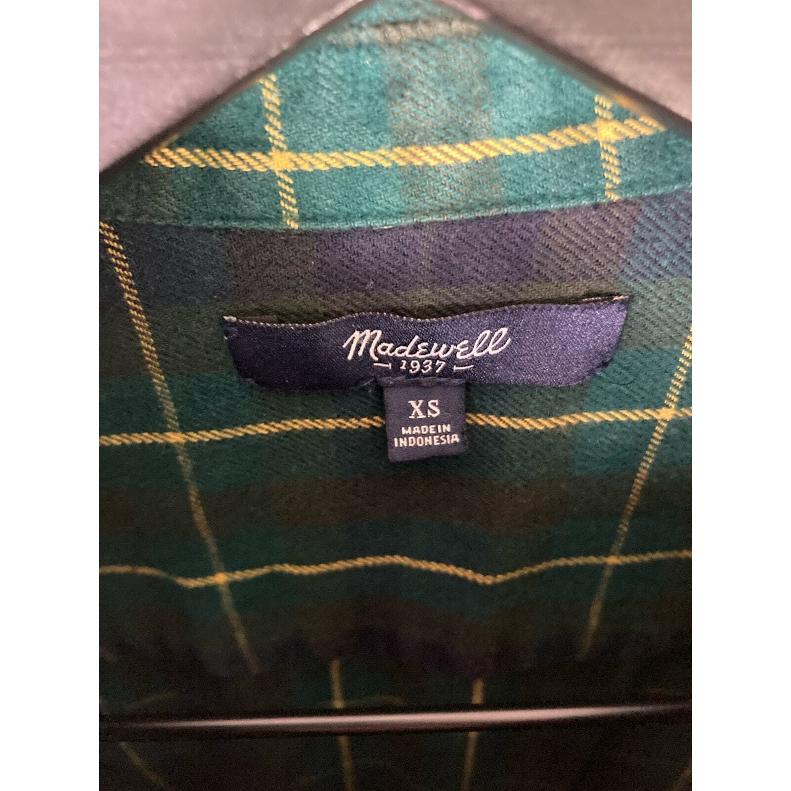 Madewell Plaid Oversized Shirt XS Womens Green Cozy Fall Flannel Boyfriend - Thumbnail 3