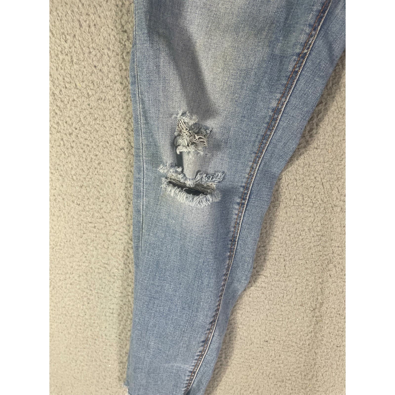 High Waisted Skinny Jeans Womens Light Wash Distressed Stretch Denim Size 10 - Thumbnail 7