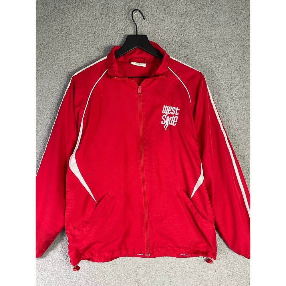 Teamwork Athletic Apparel West Side Red Full Zip Track Jacket Mens L Warmup Coat - Thumbnail 6