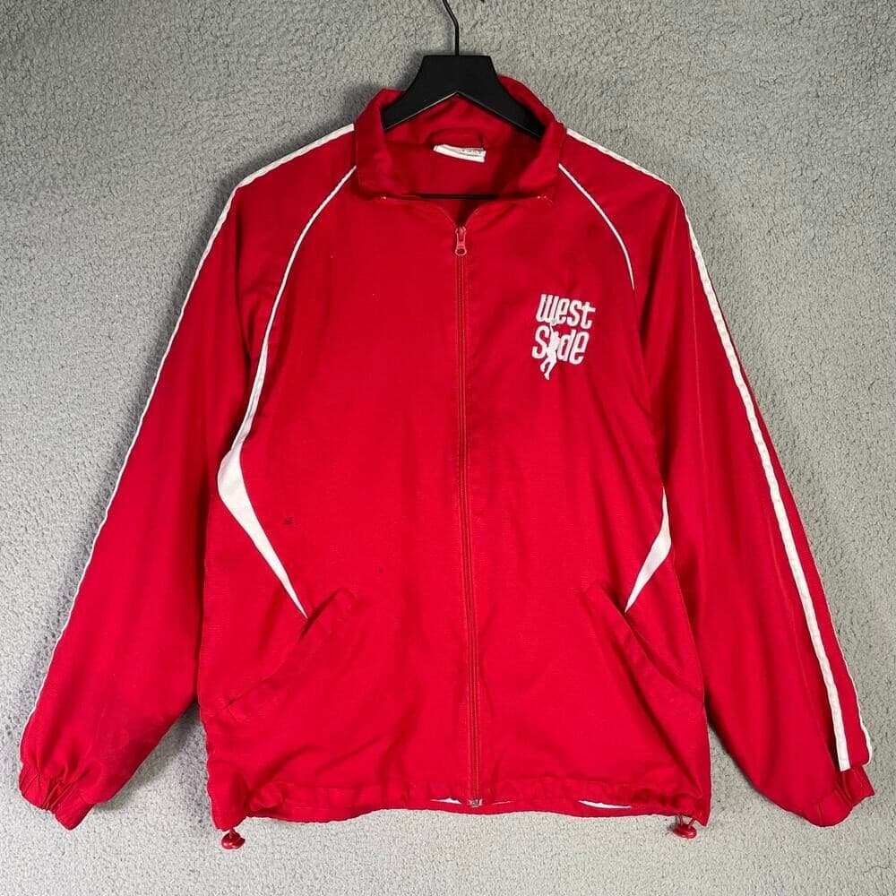 Teamwork Athletic Apparel West Side Red Full Zip Track Jacket Mens L Warmup Coat