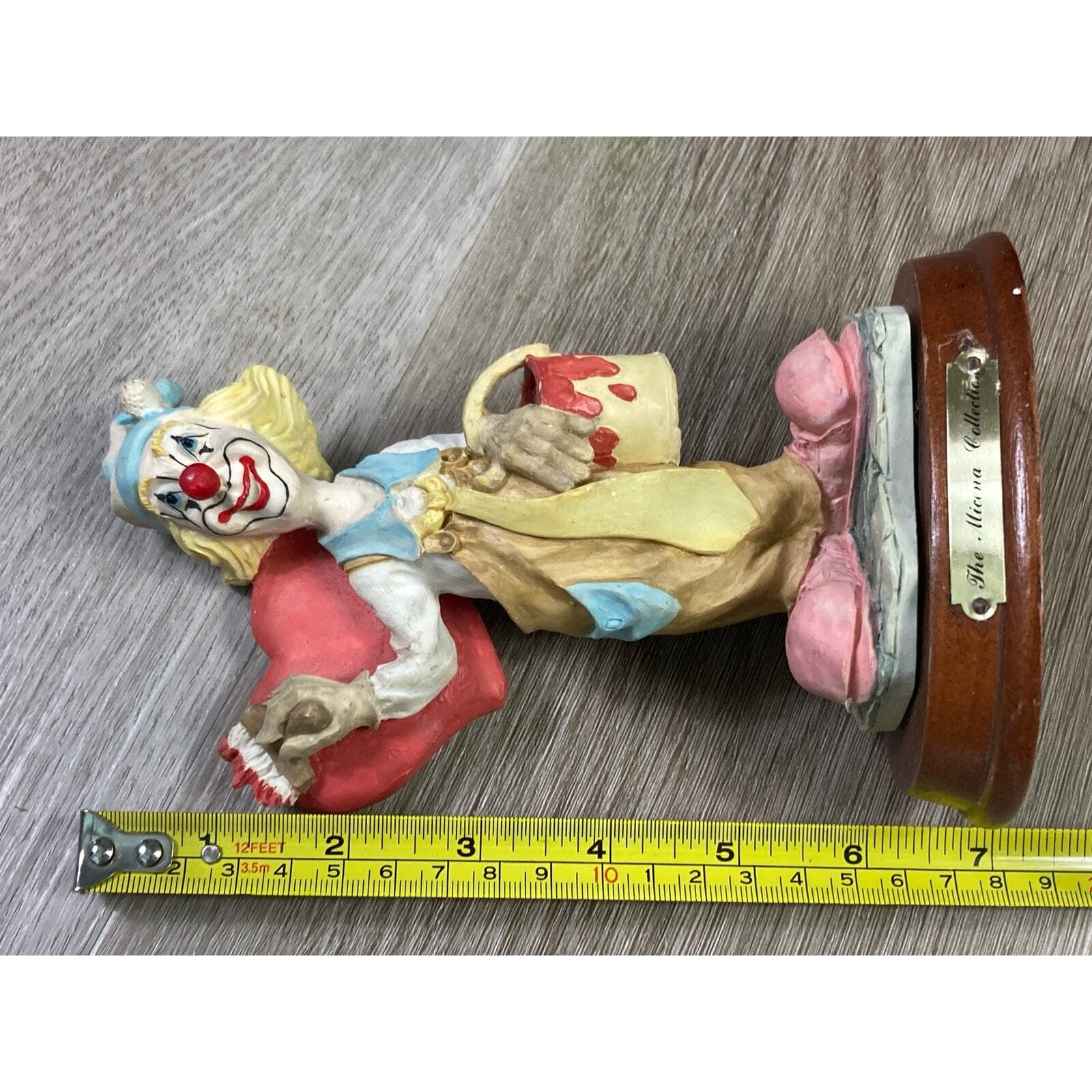 Vintage Pucci Hand Painted Ceramic Clown Figurine 7" Jester Hat Art Rare Gift - Thumbnail 5