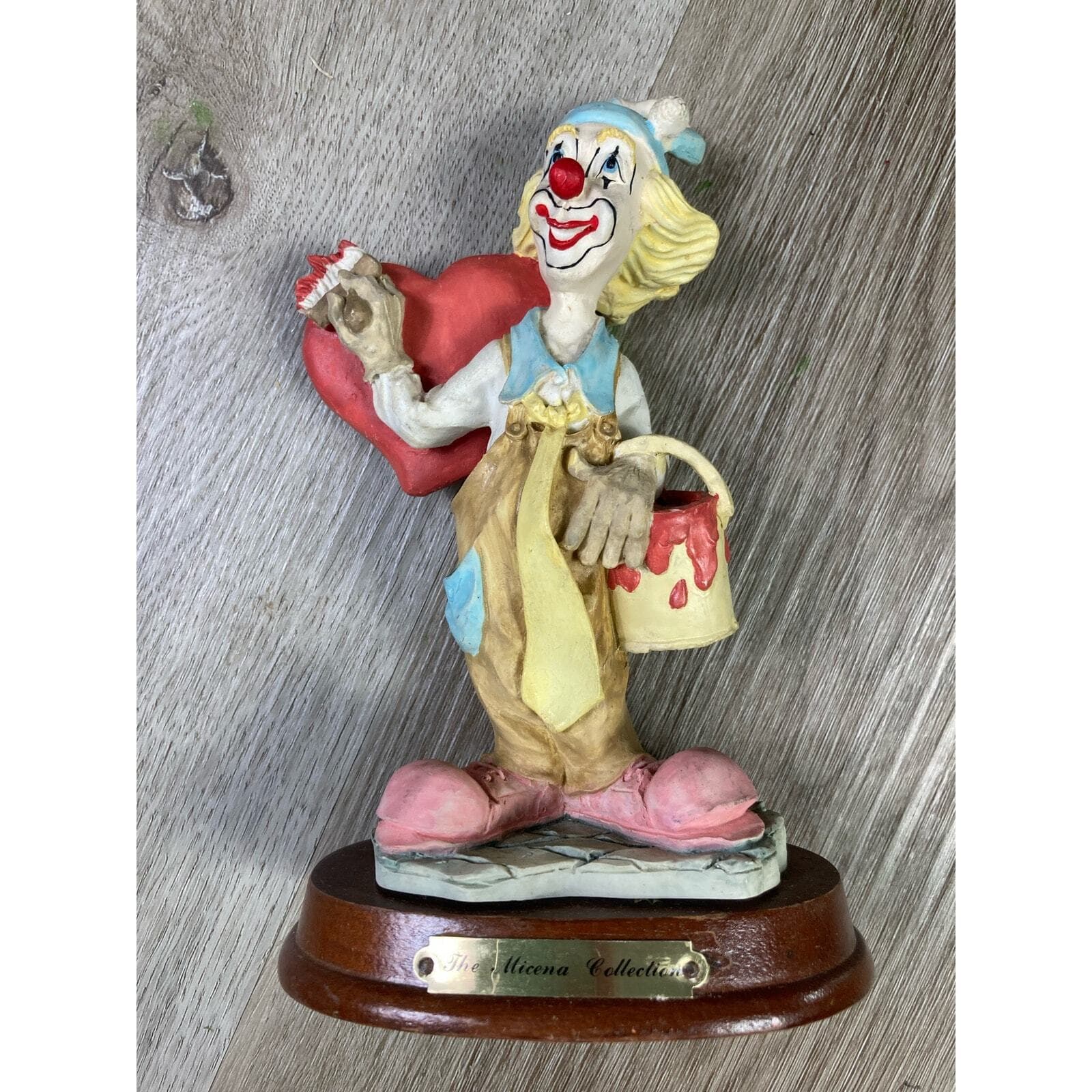 Vintage Pucci Hand Painted Ceramic Clown Figurine 7" Jester Hat Art Rare Gift - Thumbnail 2