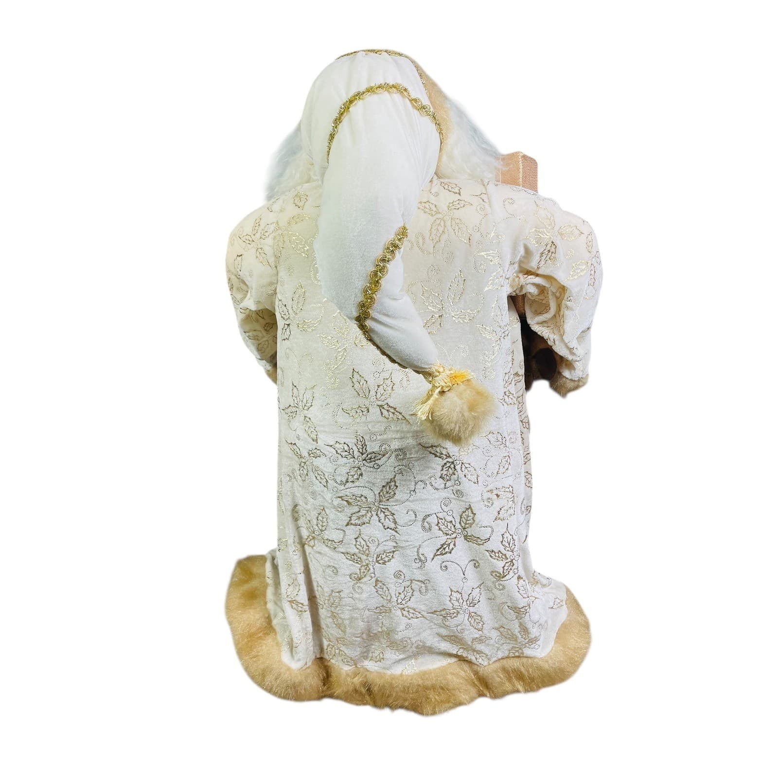 Champagne Gold Santa Claus Floor Standing Christmas Figure 36” Elegant Decor - Thumbnail 8