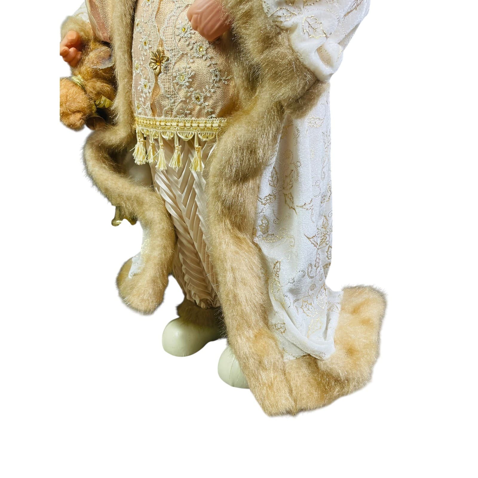 Champagne Gold Santa Claus Floor Standing Christmas Figure 36” Elegant Decor - Thumbnail 6