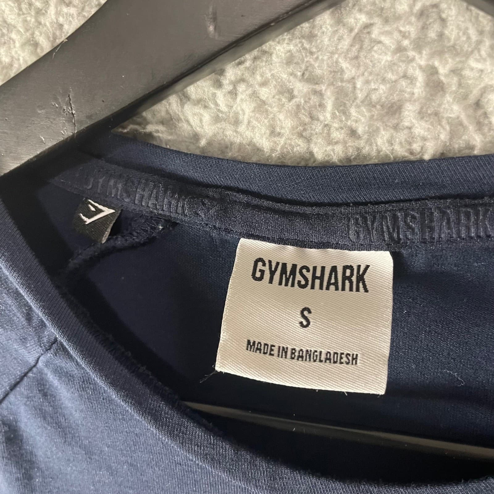 Gymshark Apollo Long Sleeve Shirt Mens Small Navy Blue Logo Athletic Fit - Thumbnail 3