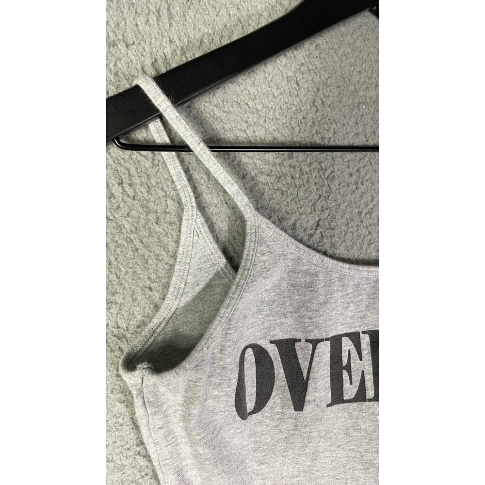 Women's Gray Spaghetti Strap Bodysuit Romper Loungewear Casual Y2K Medium - Thumbnail 5