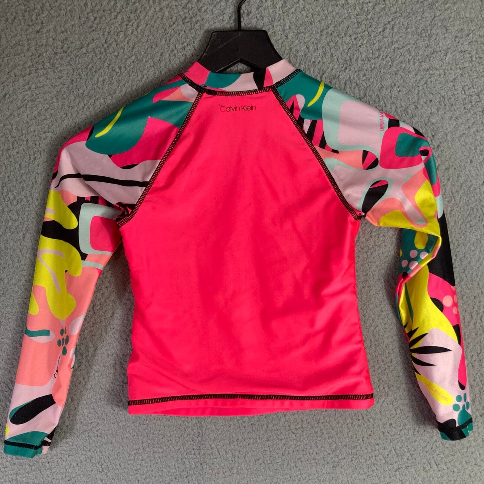 Calvin Klein Girls Rash Guard Swimsuit Top Size Small Multicolor UV Protection - Thumbnail 7