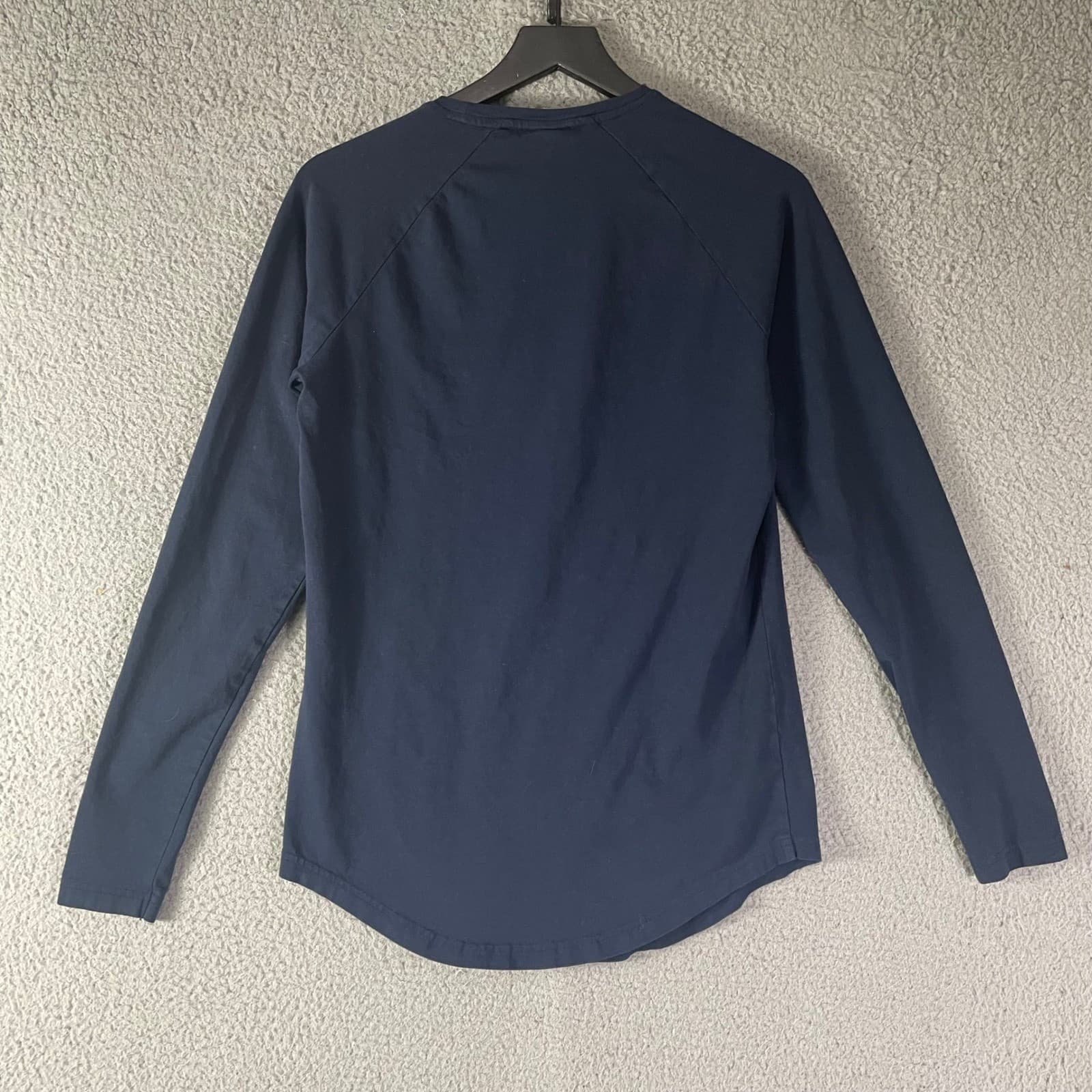 Gymshark Apollo Long Sleeve Shirt Mens Small Navy Blue Logo Athletic Fit - Thumbnail 5