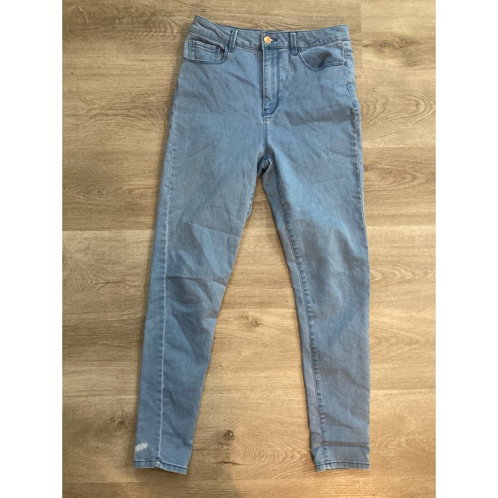 Women's Blue Straight Leg Jeans Size 30 Classic 5 Pocket Casual Everyday Denim - Thumbnail 3