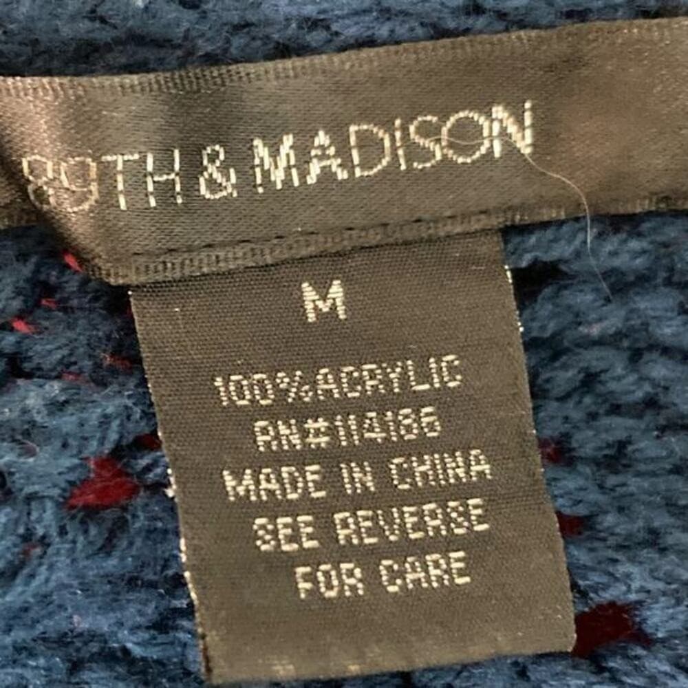 89th & Madison Women's Blue Crochet Knit Pullover Sweater Size M - Thumbnail 6
